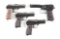 (C) Lot of 4 CZ Pre-WWII Military .380 Pistols: CZ.38 & 3 CZ.24's