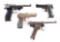 (C) Lot of 4 WWII Foreign Axis Semi-Automatic Pistols: Italian Beretta 1934, Nazi CZ27, Walther AC44