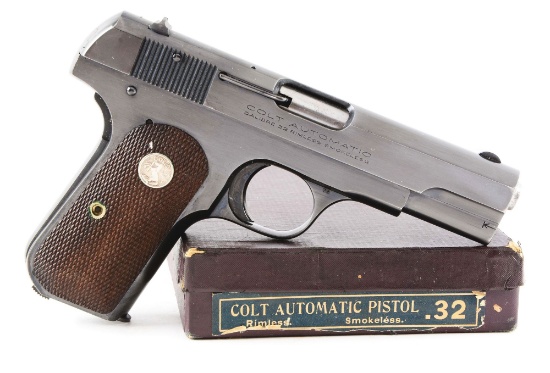 (C) Boxed Pre-War Colt Model 1903 Semi-Automatic Pistol (1933).