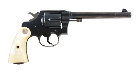 (C) High Condition Colt New Service Double Action Revolver with Silver Medallion Pearl Grips (1930).