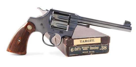 (C) Boxed Pre-War Colt Officers Model Double Action Target Revolver (1920).