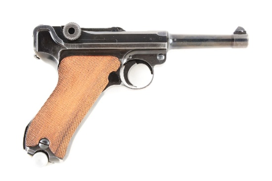 (C) Nazi Marked 1938 Dated S/42 Code Luger Semi-Automatic Pistol.