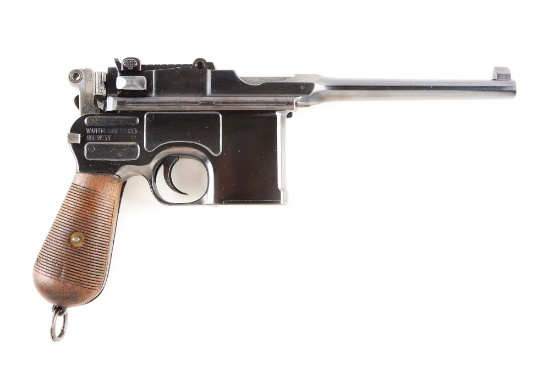 (C) Broomhandle Mauser Model C-96 War-Time Commercial Semi-Automatic Pistol.