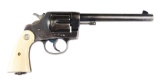 (C) Early Colt New Service Double Action Revolver with Ivory Grips (1907).