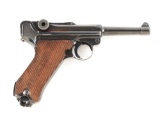 (C) Nazi Marked German Mauser byf P.08 Luger Semi-Automatic Pistol.