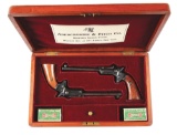 (C) Cased Pair of Stevens Diamond Model 43 Top Break Single Shot Pistols.