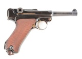 (C) 1923 Commercial Luger Semi-Automatic Pistol.