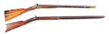 (A) Lot of 2: Side by Side Percussion Shotgun by Greener and Percussion Rifle by A.J. Jones.