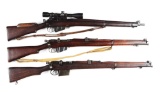 (C) Lot of 3: Einfield Mk3, No. 4 Mk1 (T) sniper, & 2A Rifles.