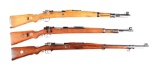 (C) Lot of 3: Mauser Bolt Action Military Rifles.