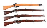 (C) Lot of 4: British Bolt Action Military Rifles.