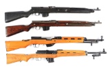 (C) Lot of 4: Assorted Semi Automatic Military Rifles.