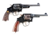 (C) Lot of 2: Pre-War N Frame British Stamped Smith & Wesson Double Action Revolvers.