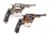 (A) Lot of 2 French Revolvers: St Etienne Navy Marked 1873 & Commercial 1874 Officers.