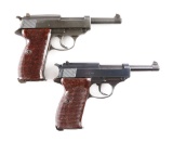 (C) Lot of 2 Mauser P.38 Pistols: Post War French SVW 45 & WWII BYF 44.