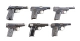 (C) Lot of 6: Pre-War European Semi-Automatic Pistols.