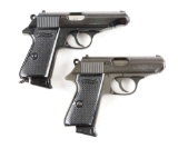 (C) Lot of 2: Walther PP Model Semi-Automatic Pistols.