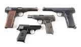 (C) Lot of 4: Pre-War European Nazi & Serbian Police Semi-Automatic Pistols.