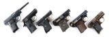 (C) Lot of 6 European .25ACP Pocket Pistols: Austrian OWA 