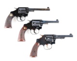 (C) Lot of 3: Fine Condition Pre-War Colt / Smith & Wesson Double Action Revolvers.