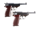 (C) Lot of 2 WWII Nazi German P.38 Pistols: Walther AC44 & Mauser BYF44.