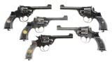 (C) Lot of 5: WWII Webley/Enfield Double Action Revolvers.