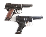 (C) Lot of 2 WWII Japanese Type 94 Pistols: Early 14.3 Date & Late 19.7 Date.