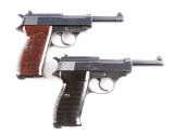 (C) Lot of 2 WWII Nazi German P.38 Pistols: Walther AC43 & Mauser BYF43.