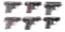 (C) Lot of 6 European Semi Automatic Pocket Pistols: Czech CZ Z Aut, Czech CZ DUO, Spanish Unique, F