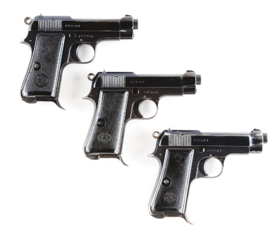 (C) Lot of 3 WWII Italian Beretta Model 1934 Pistols .380.