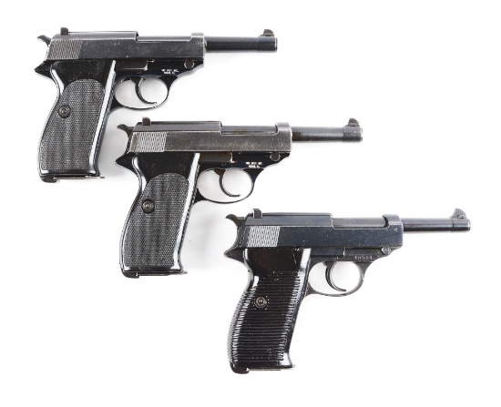(C)Lot of 3: P.38 Style Semi-Automatic Pistols.