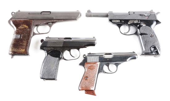 (C) Lot of 4 Post War European Semi-Automatic Pistols: Czech CZ 52, East German Makarov, Walther P1