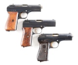 (C) Lot of 3 Pre-WWII Czech CZ Military Pistols: 2 CZ.24 & 1 Scarce CZ.22.