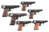 (C) Lot of 6 German Deutsche Werke Ortgies Pistols: 4 6.35, 1 .380, & 1 7.65.