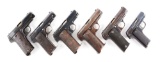 (C) Lot of 6: Spanish Pre-War Mid-Size Semi-Automatic Pocket Pistols.