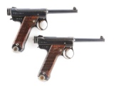 (C) Lot of 2 WWII Japanese Type 14 Nambu Pistols: 5.11 & 14.4