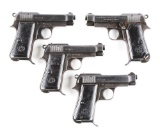 (C) Lot of 4 Italian WWII Beretta Model 1935 Semi-Automatic Pistols All Dated 1944.