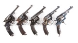 (C) Lot of 5: Pre-War European Double Action Revolvers.