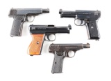 (C) Lot of 4: Pre-War German Semi-Automatic Pocket Pistols.