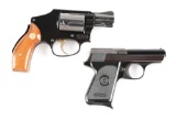 (M+C) Lot of 2: Smith & Wesson Airweight Revolver & Walther TP Semi-Automatic Pocket Pistol.
