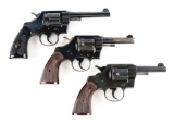 (C) Lot of 3: Pre-war Colt Double Action Revolvers.