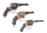 (C) Lot of 3: Pre-War European Double Action Revolvers.