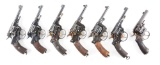 (C) Lot of 7: Pre-War European Nagant-Style Double Action Revolvers.