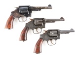 (C) Lot of 3: Smith & Wesson Military Model Double Action Revolvers.