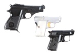 (M+C) Lot of 3 Beretta Semi-Automatic Pistols In Boxes: 70S .22LR, 950BS .22S, & .25 Panther.