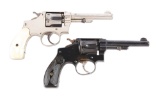(C) Lot of 2: Pre-War Smith & Wesson Model 1903 HE .32 Double Action Revolvers.