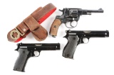 (C)  COLLECTORS GROUP OF 2  FRENCH MODEL 1935 PISTOLS AND RUSSIAN 1895 NAGANT REVOLVER WITH HOLSTERS