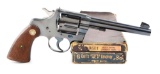 (C) Boxed Pre-War Colt Officers Model Heavy Barrel Double Action Target Revolver.
