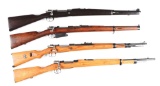 (C) Lot of 4: Military Bolt Action Rifles.