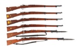 (C)Lot of 6 Swedish Model 96 and 36 rifles with bayonets and slings